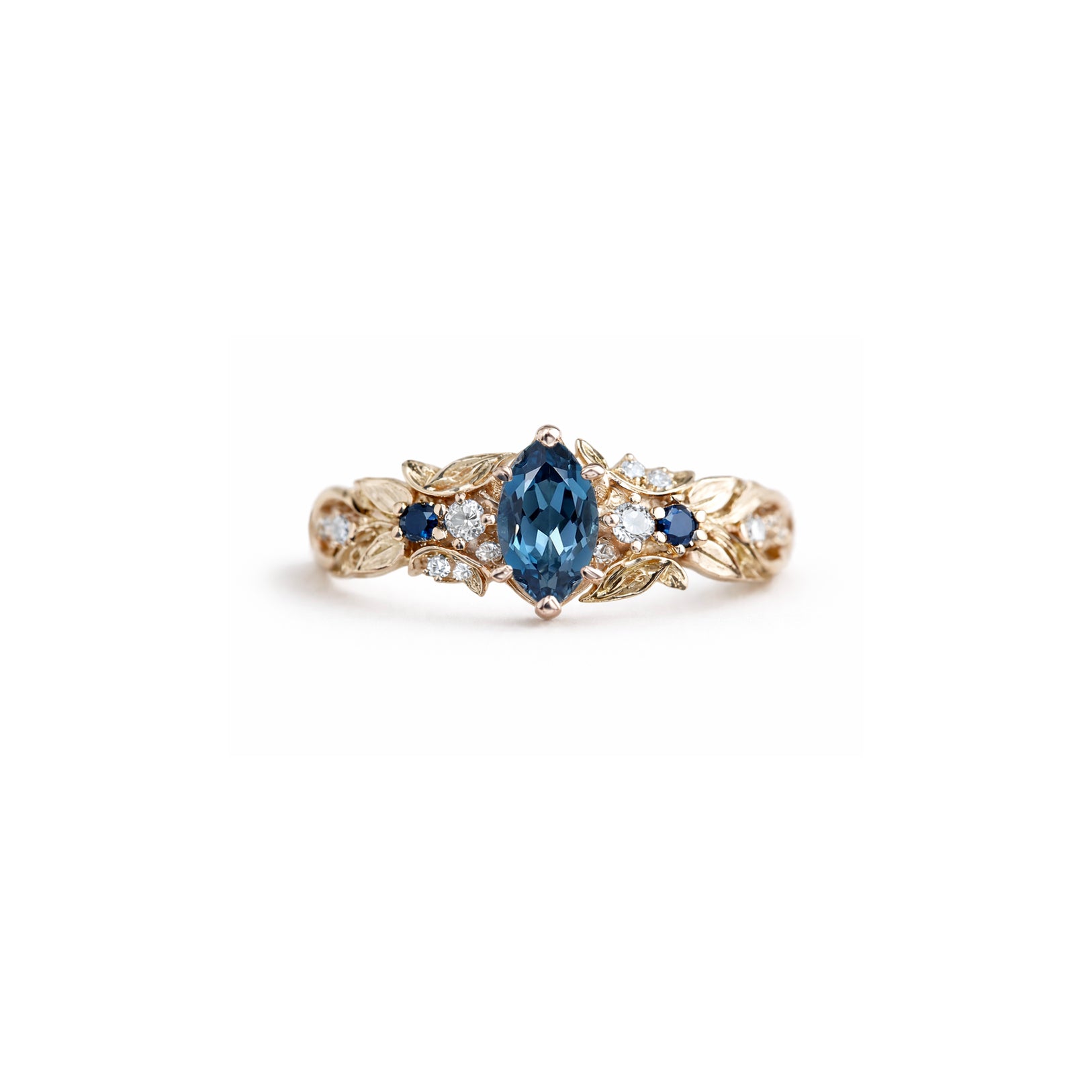 Serelith 14k Gold Engagement ring, Blue London Topaz Engagement Ring