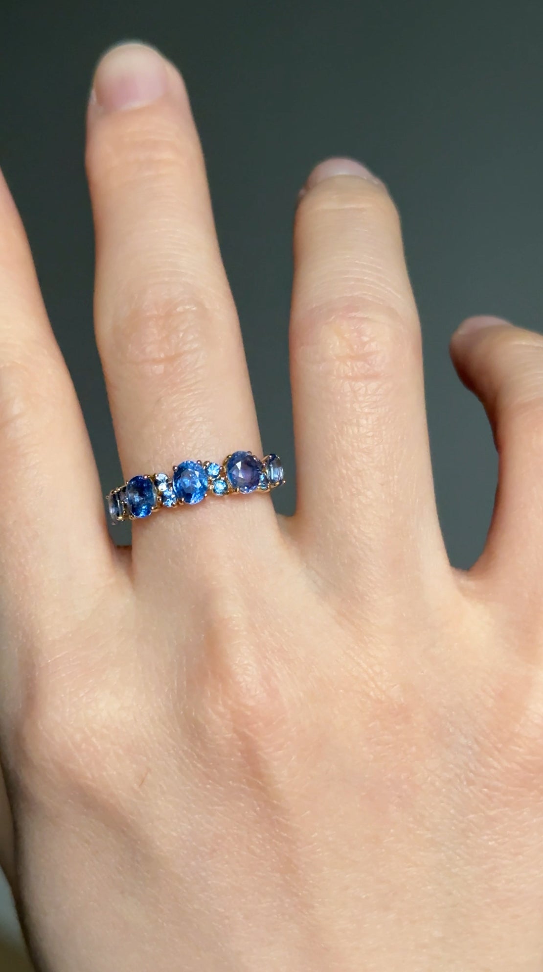 Starlake Blue sapphire Gold Wedding Ring, Natural Sapphire Engagement Ring