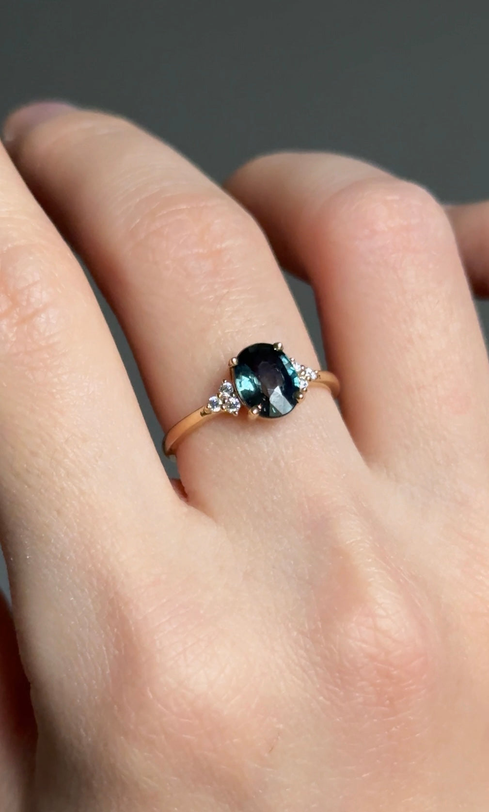 Blue Serenity Sapphire ring, Rare Blue Sapphire Engagement ring