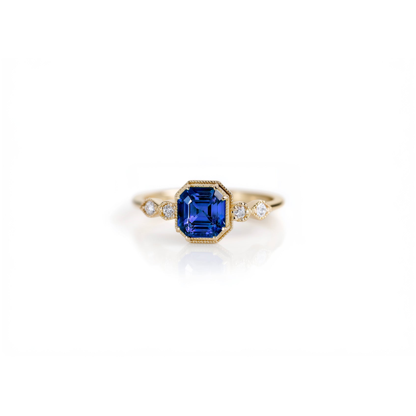 Classic Blue Sapphire ring, Natural Blue Sapphire Engagement ring