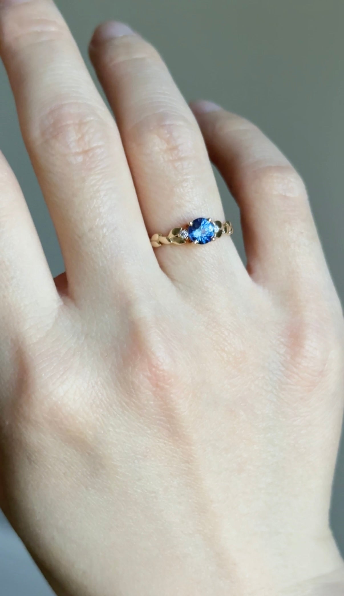 Aether 14k Yellow Gold Sapphire Engagement ring, Blue Sapphire Engagement ring