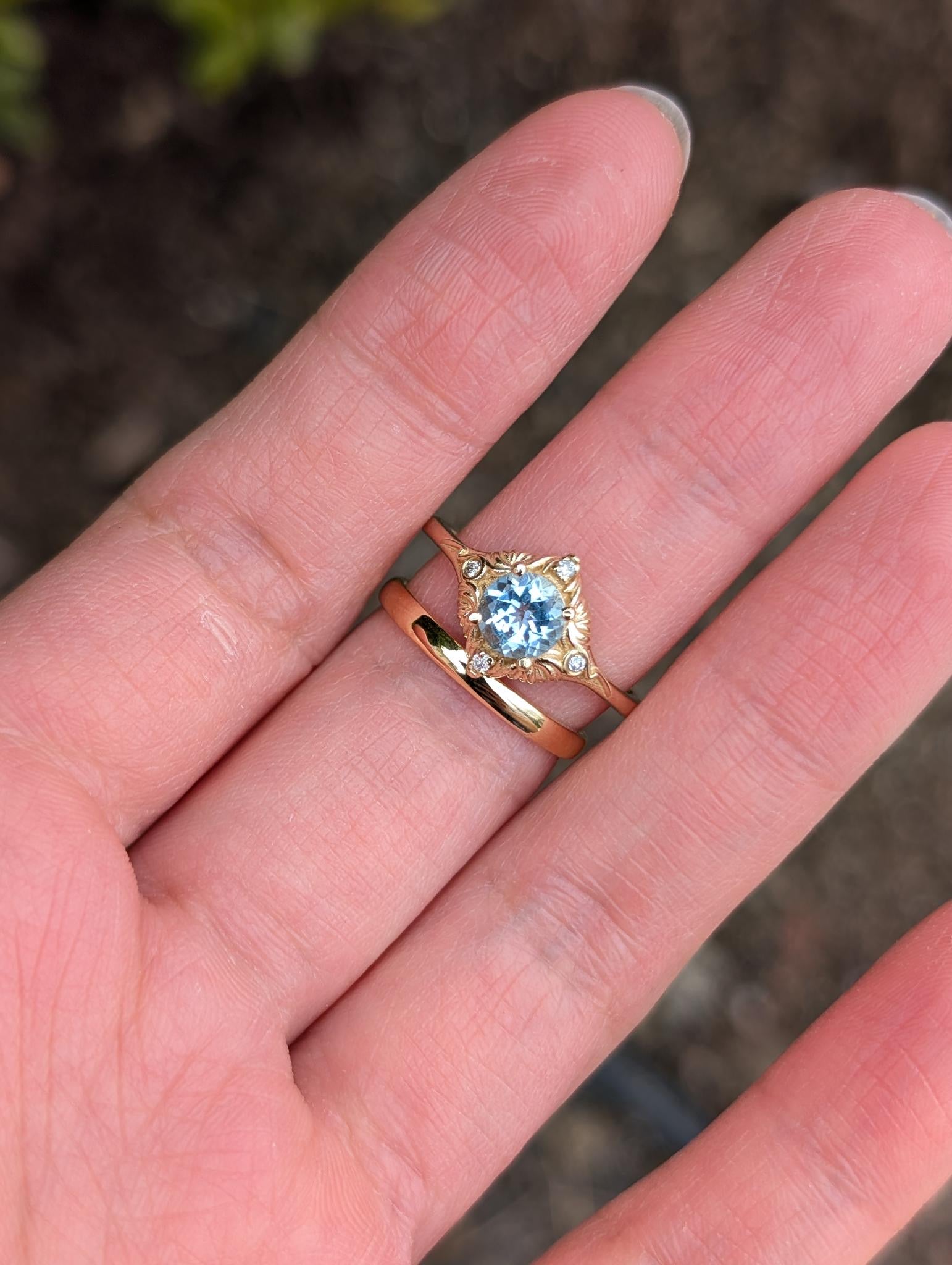 Neptune’s Grace Aquamarine Ring, Aquamarine Wedding Rings, Engagement ring