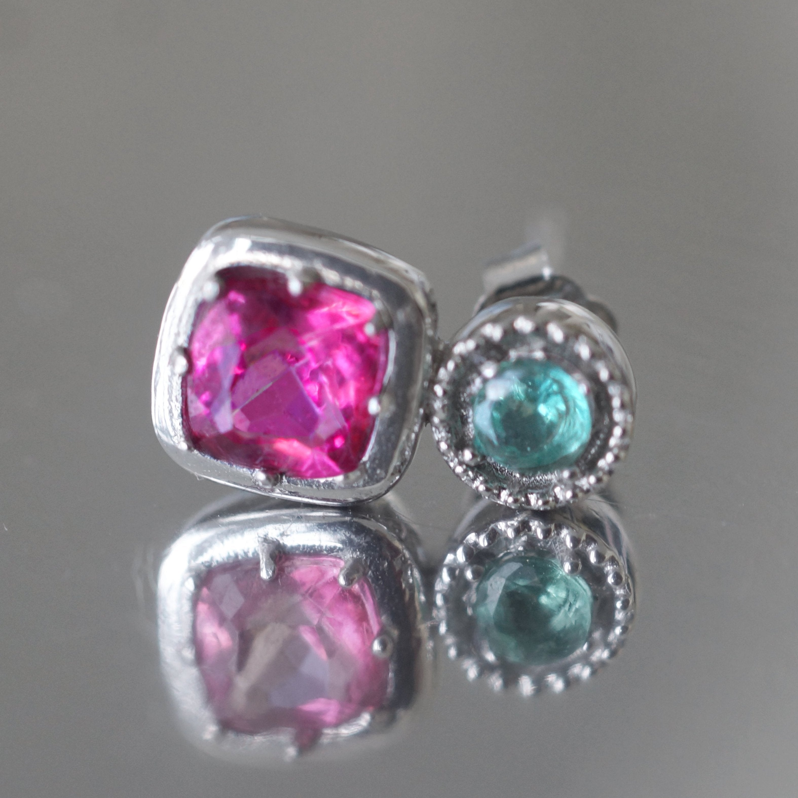 Pink Spinal Stud, Jewelry Gift, Single Stud, Ship next day