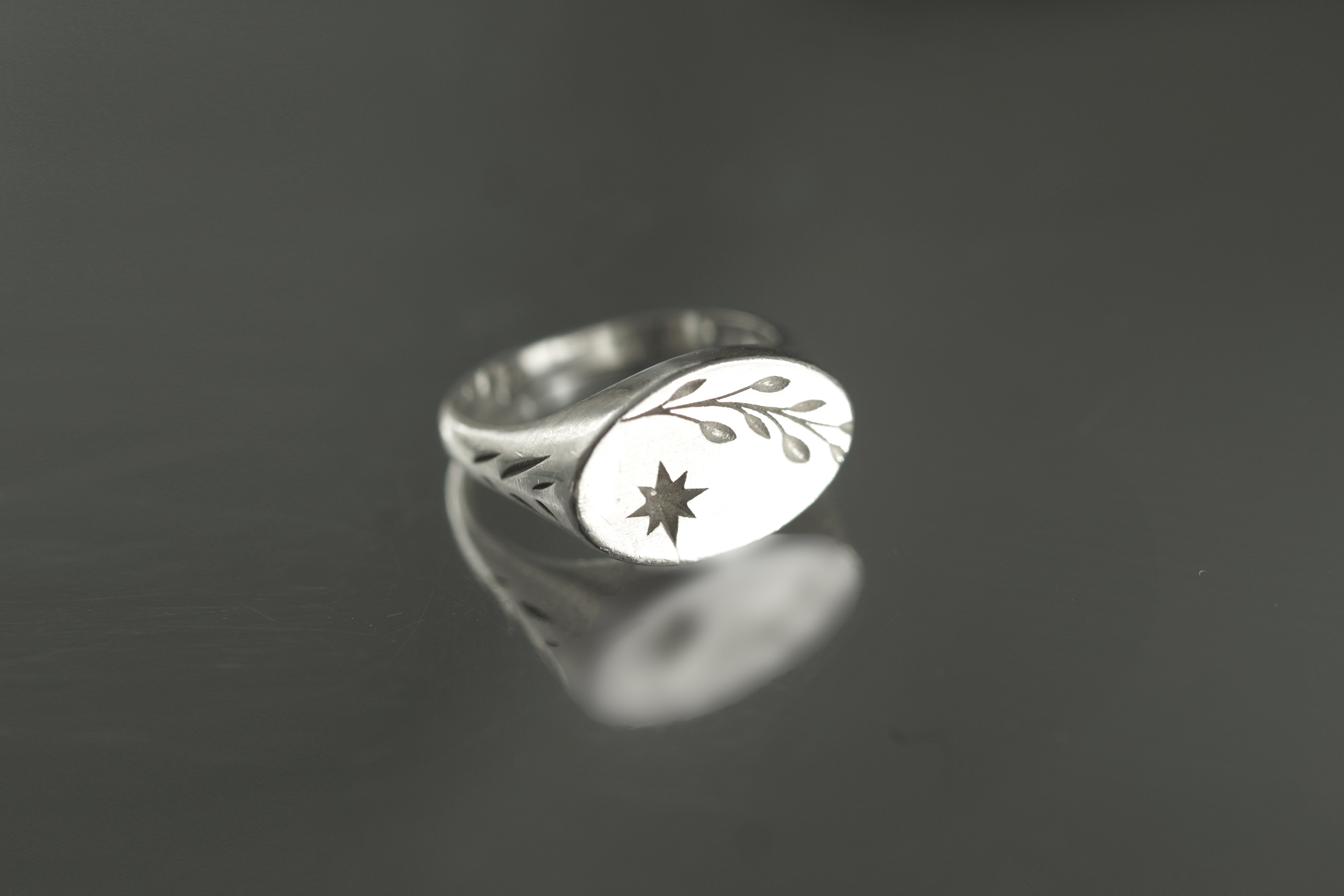 Treetop Star Signet Ring