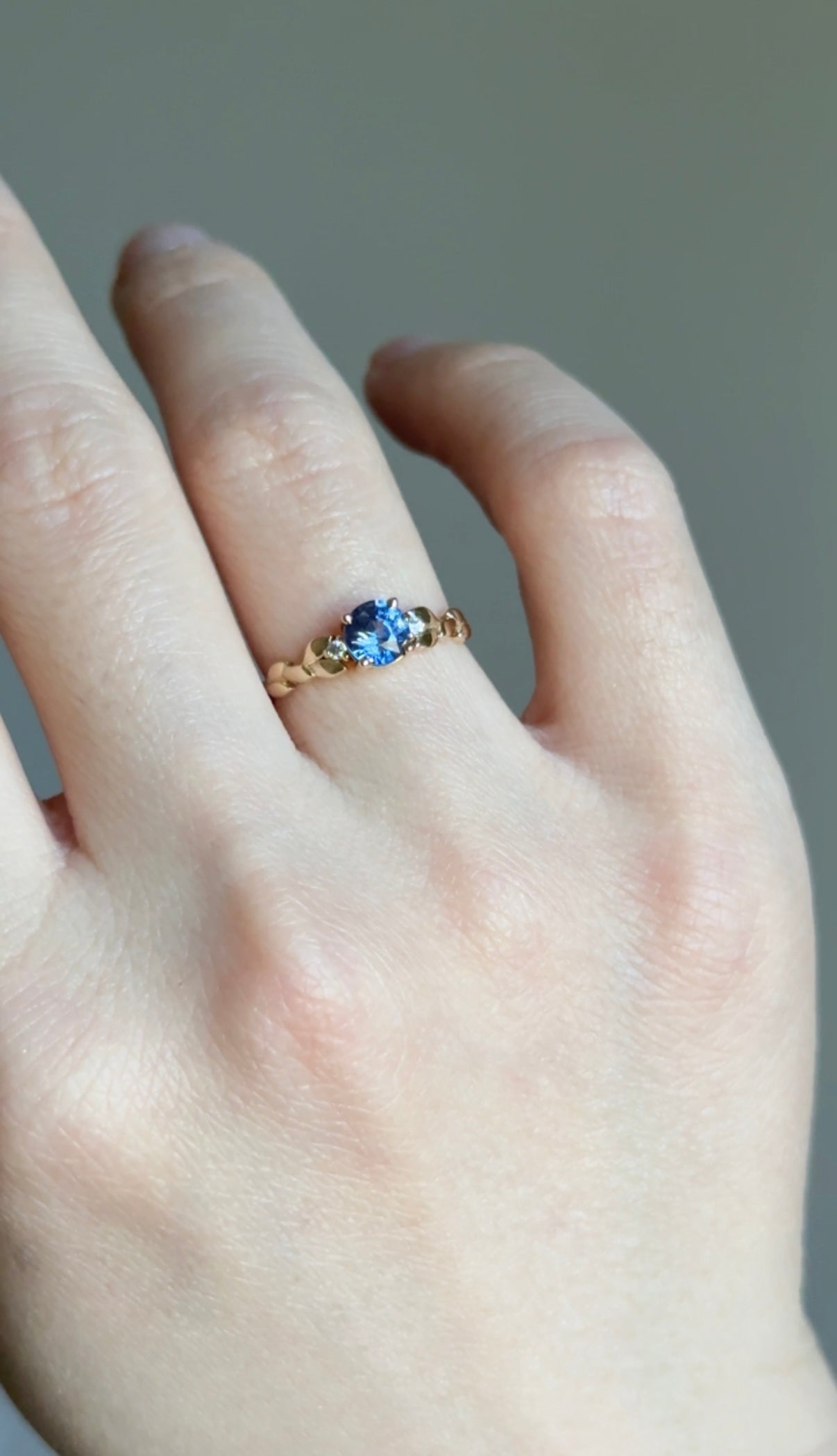 Aether 14k Yellow Gold Sapphire Engagement ring, Blue Sapphire Engagement ring