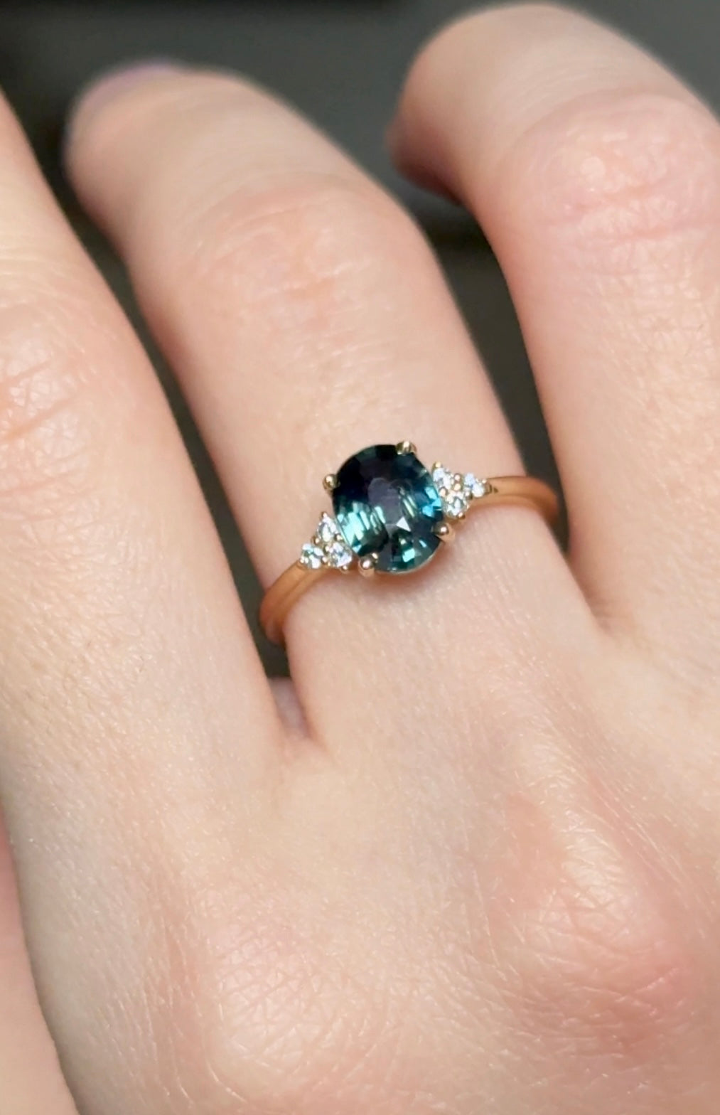 Blue Serenity Sapphire ring, Rare Blue Sapphire Engagement ring