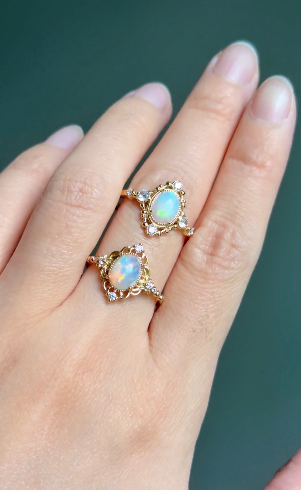 Nova Ethiopian Opal Engagement Ring, Opal ring Solid Gold