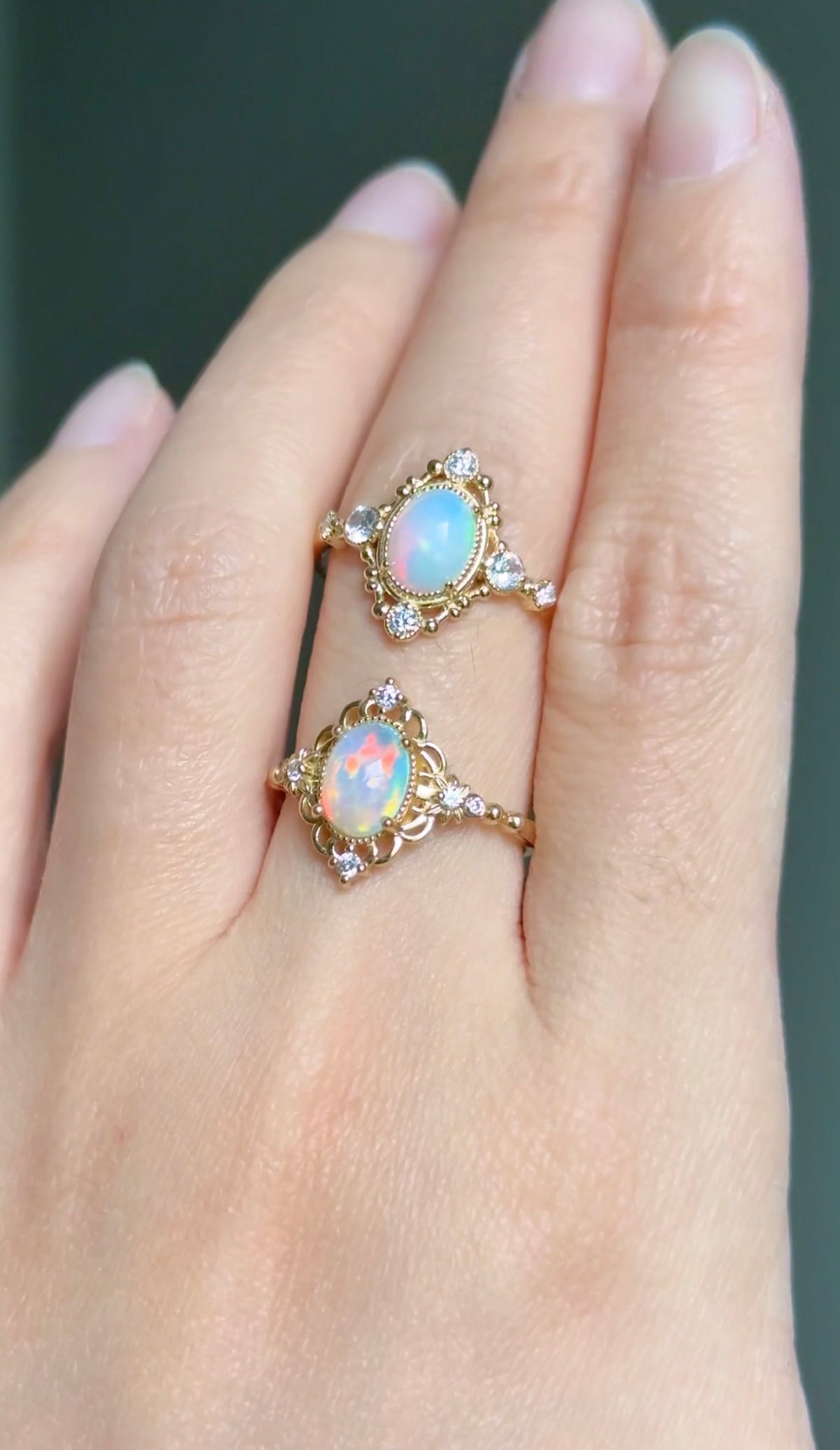 Nova Ethiopian Opal Engagement Ring, Opal ring Solid Gold