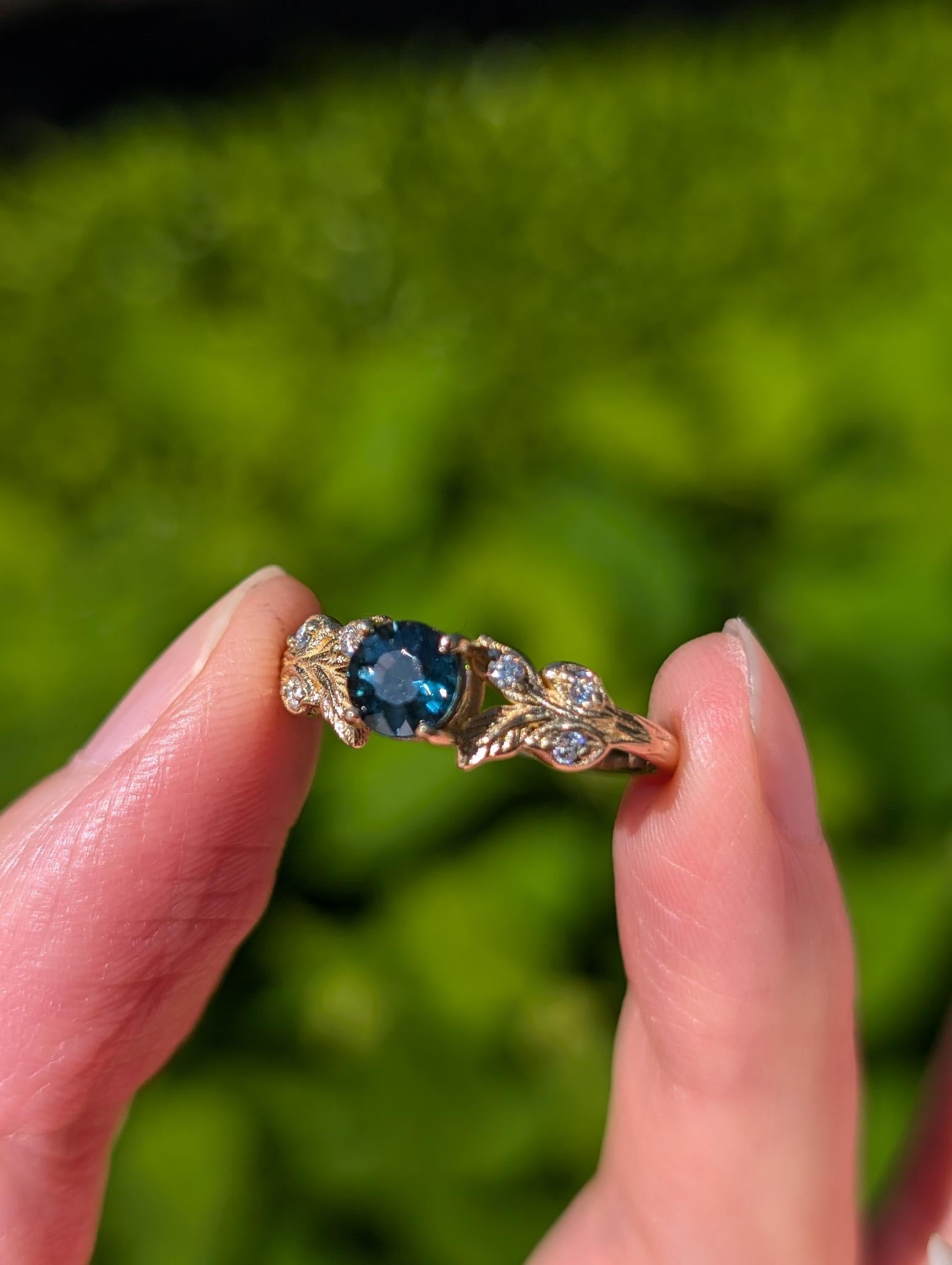 Hidden Valley Sapphire Engagement Ring, Rare Blue Sapphire Engagement Ring