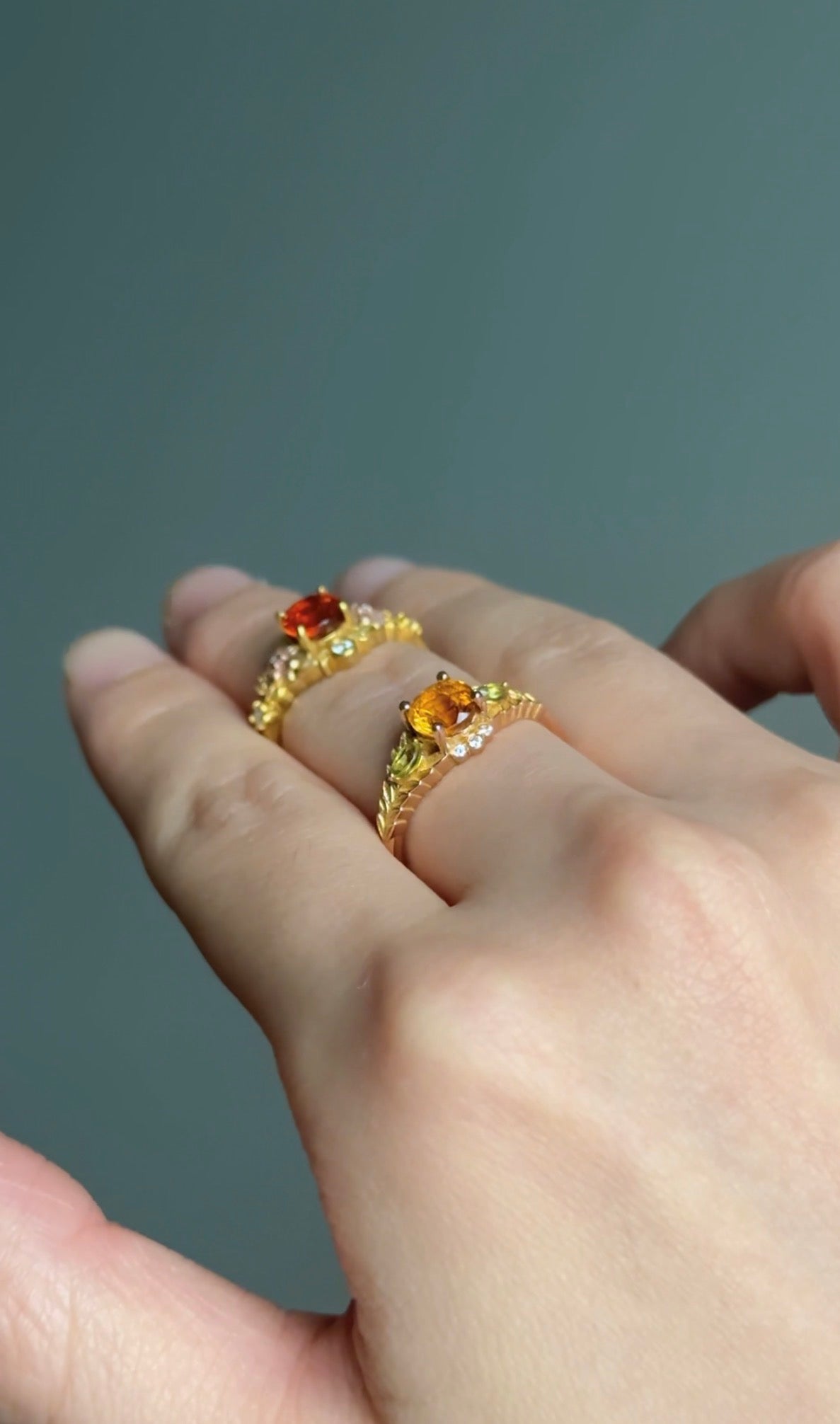 Yellow Citrine Engagement Ring, Solid Gold Citrine Engagement Ring