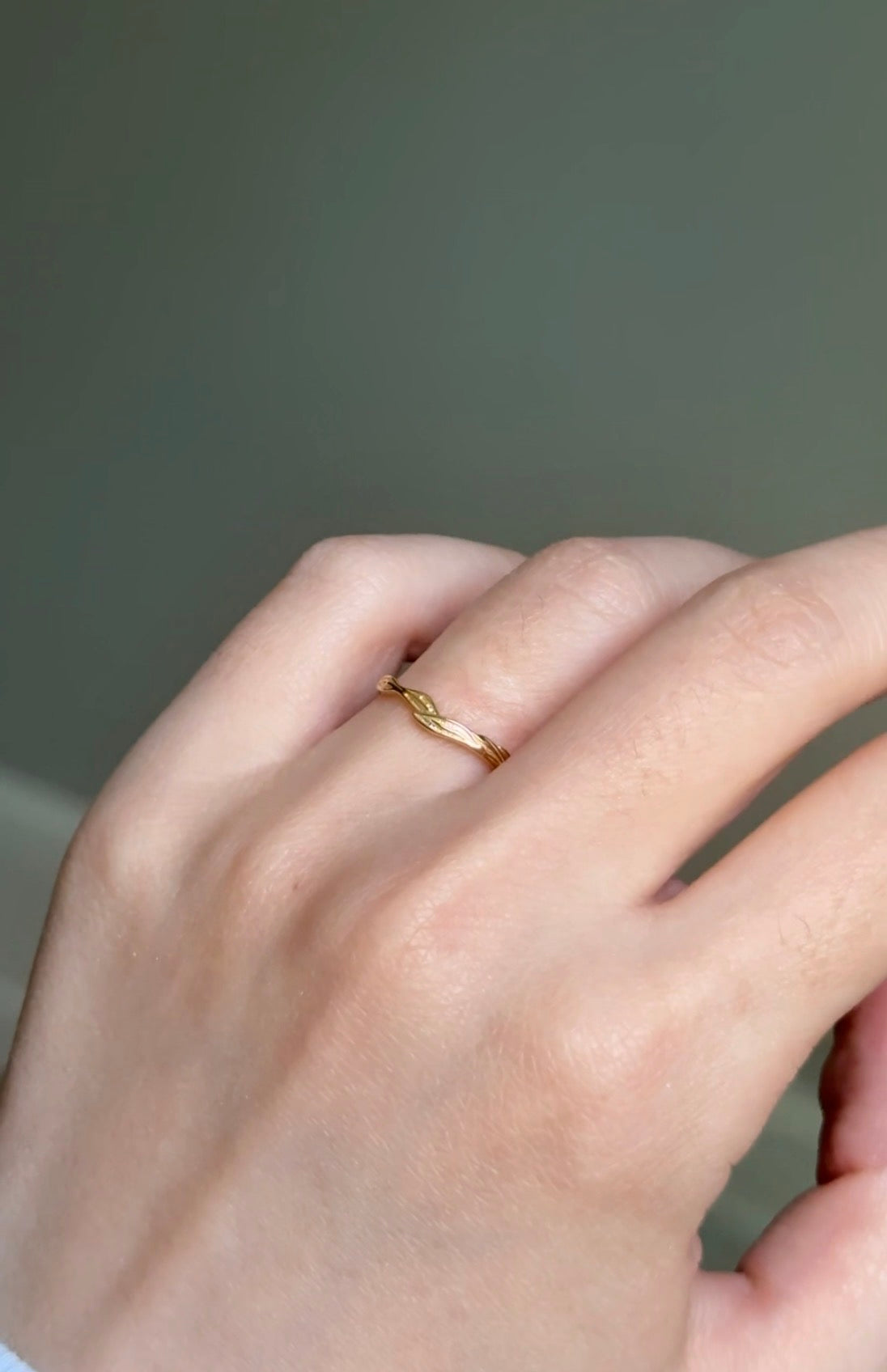 Gold Wedding Matching Leafy Ring