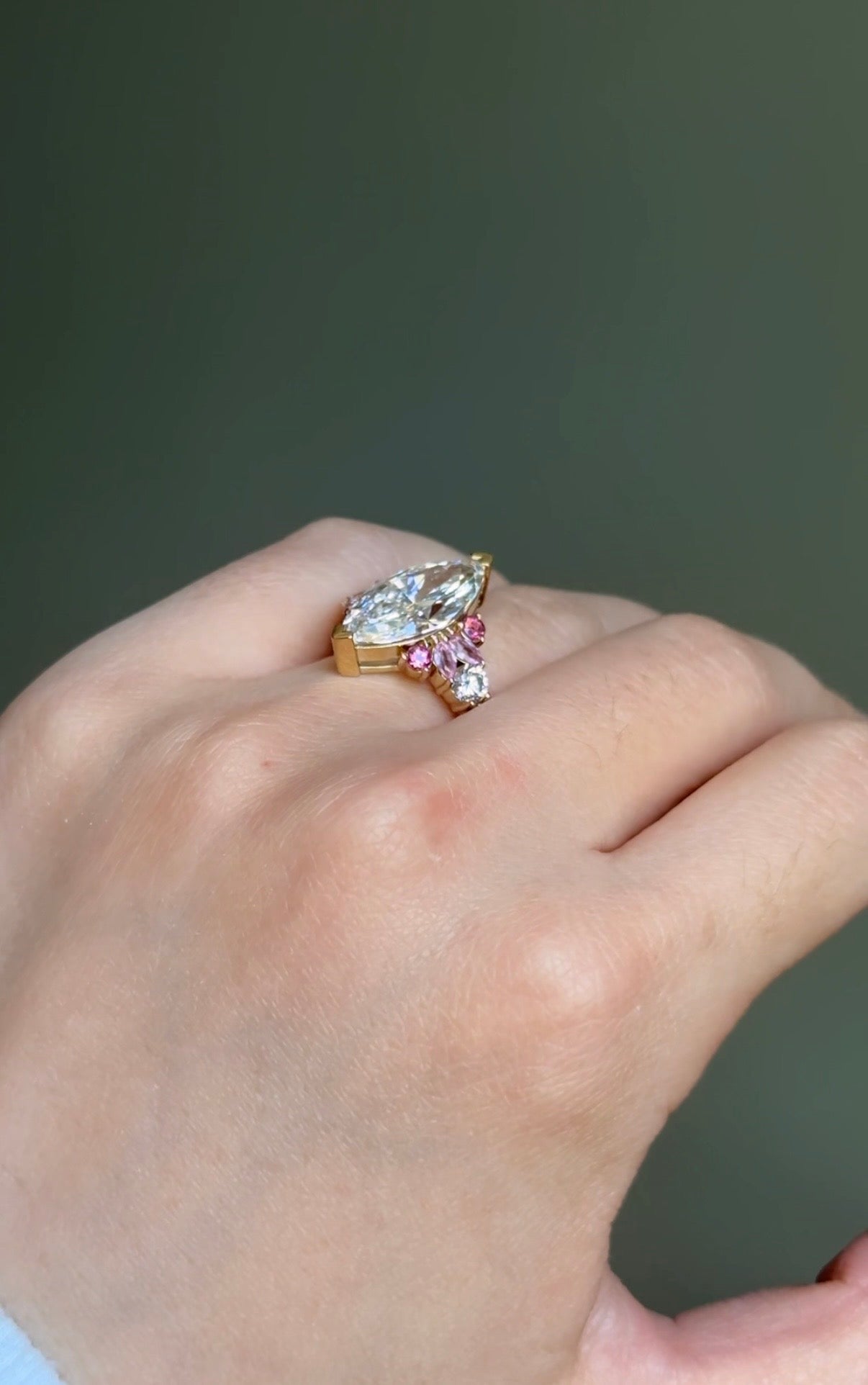 Peony Dream Marquise Lab Diamond Engagement Ring, Engagement Ring