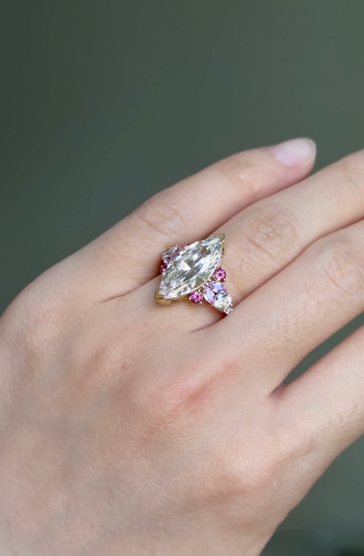 Peony Dream Marquise Lab Diamond Engagement Ring, Engagement Ring