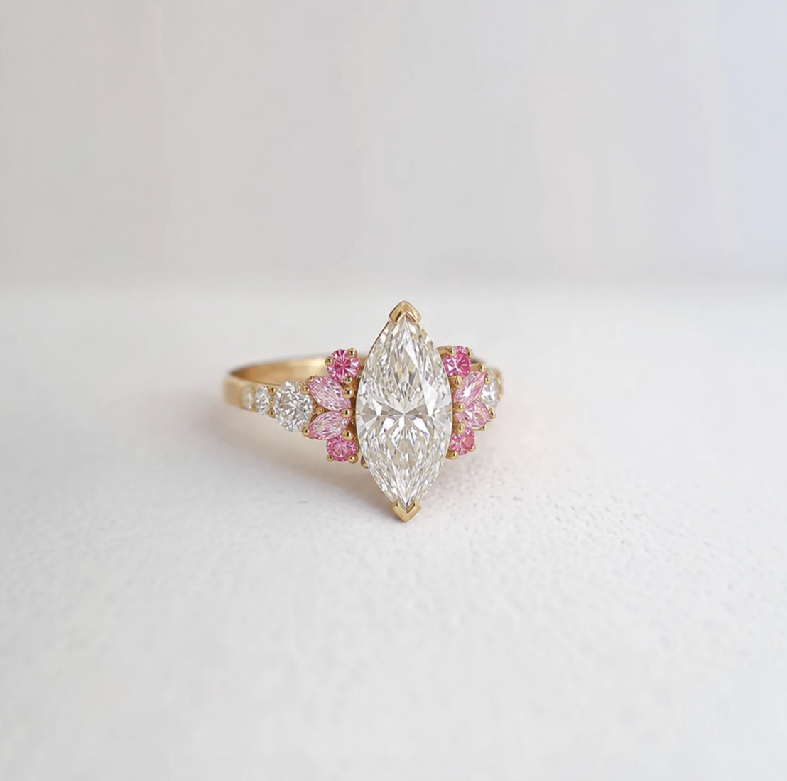 Peony Dream Marquise Lab Diamond Engagement Ring, Engagement Ring