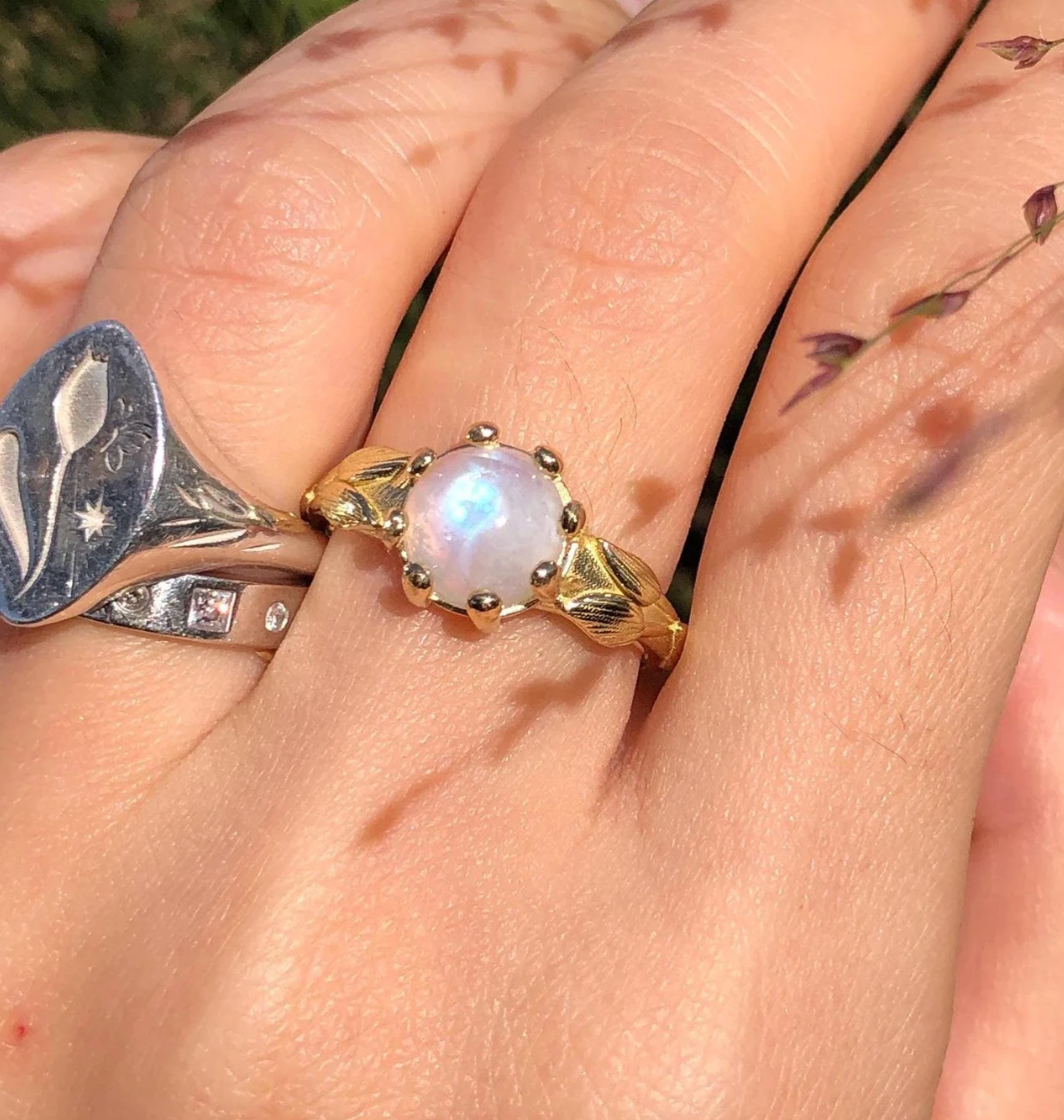 Ocean Fairy, Moonstone Engagement Ring