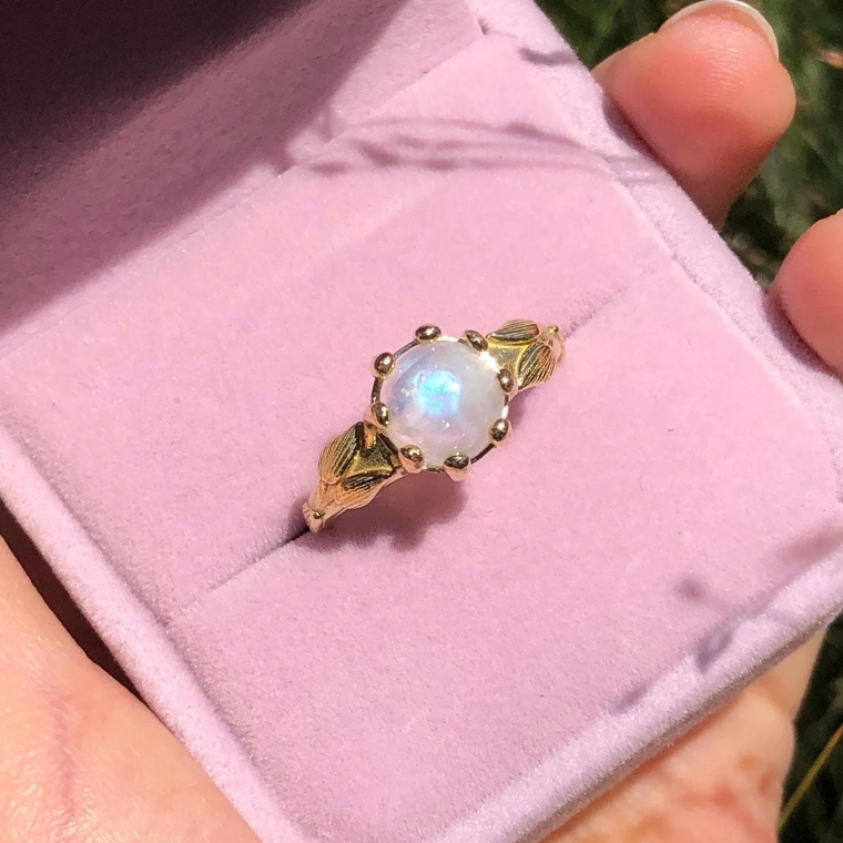 Ocean Fairy, Moonstone Engagement Ring
