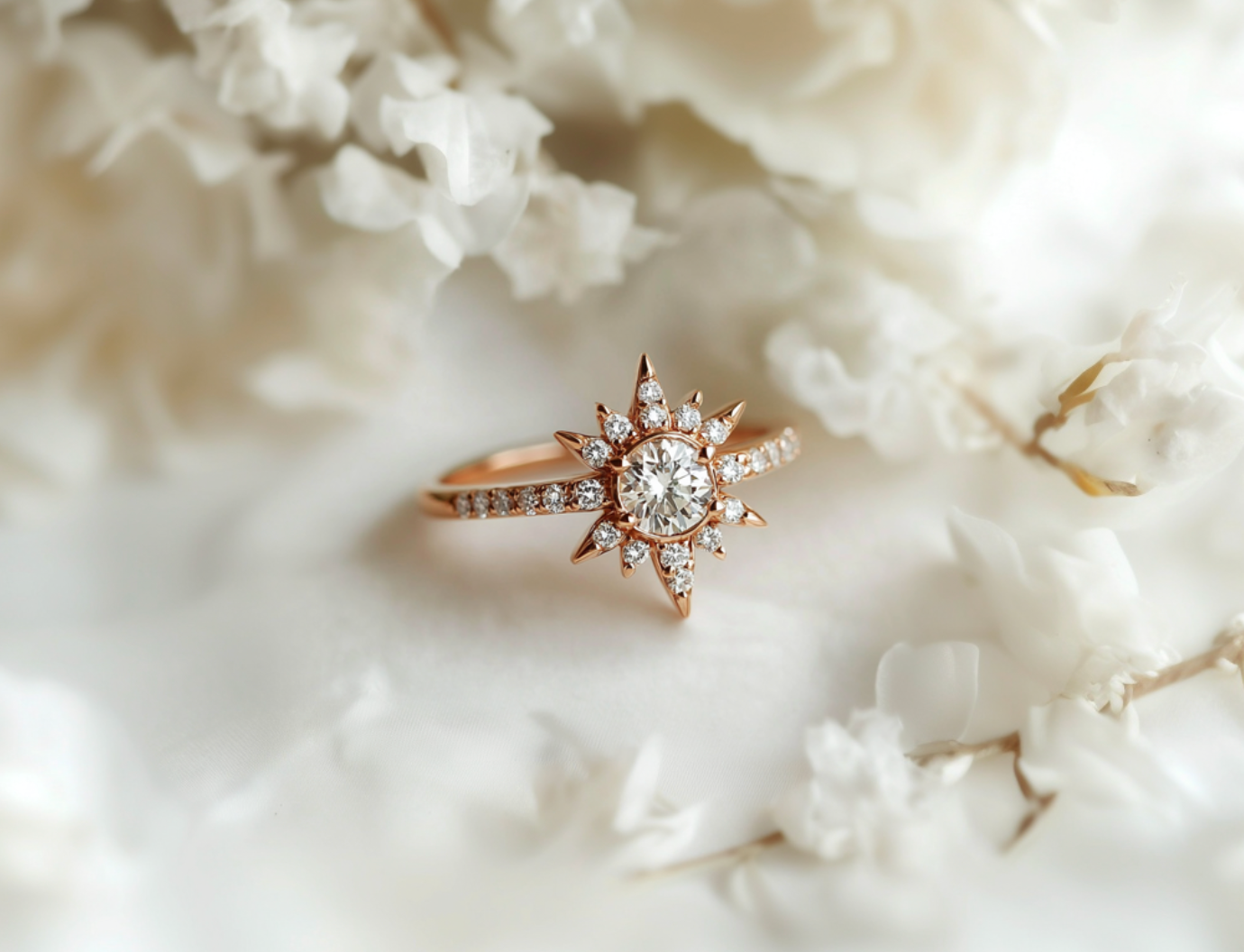 Astra Ring, Sea of Stars Diamond Engagement Ring, Diamond Wedding Ring
