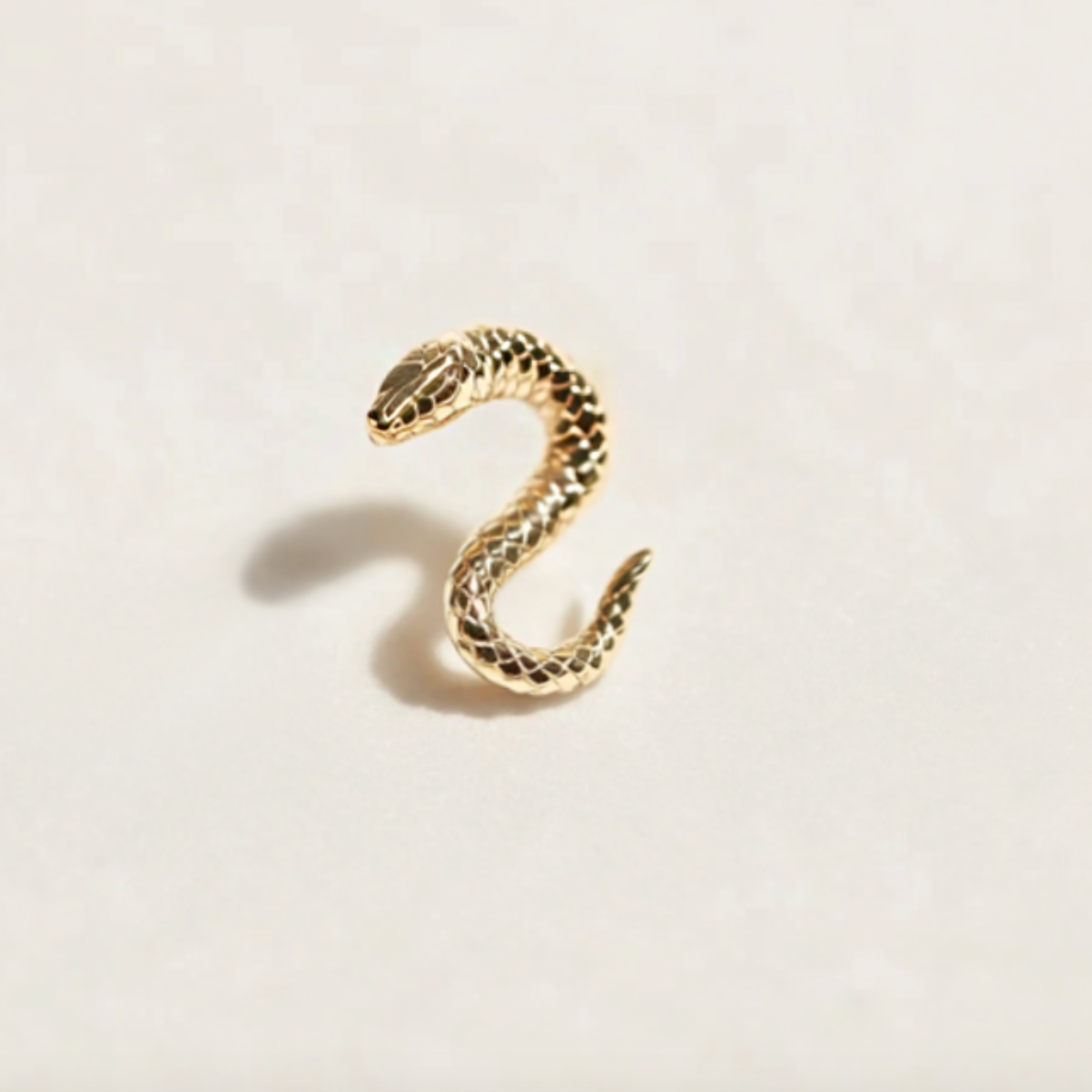 Serpent Stud 14k Yellow Gold, Single Stud