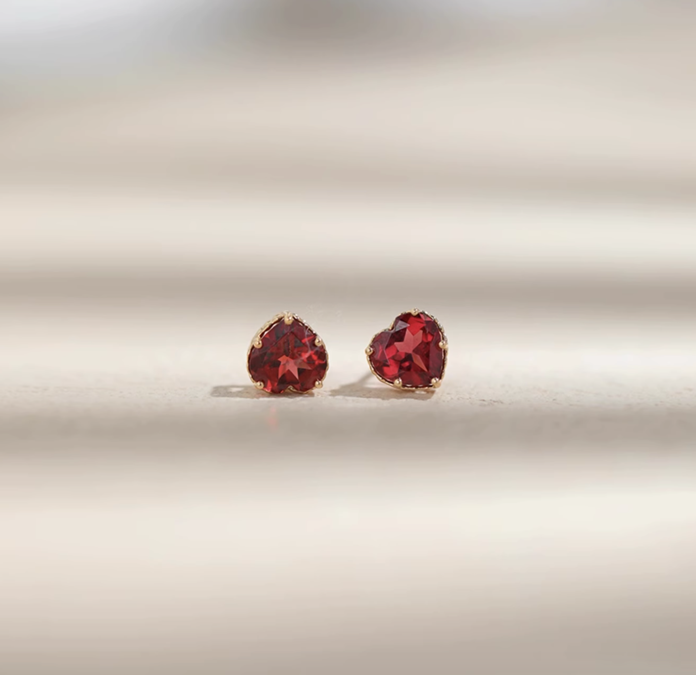 Pomona Studs, Deep Red Garnet Studs, 18k Gold Garnet Earrings, Garnet Studs