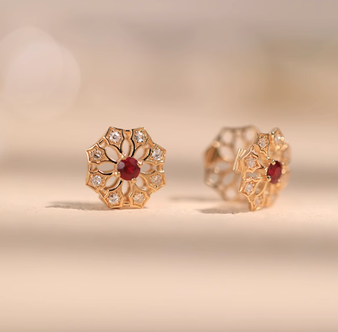 Versatile 18k Gold Pink Ruby Charm