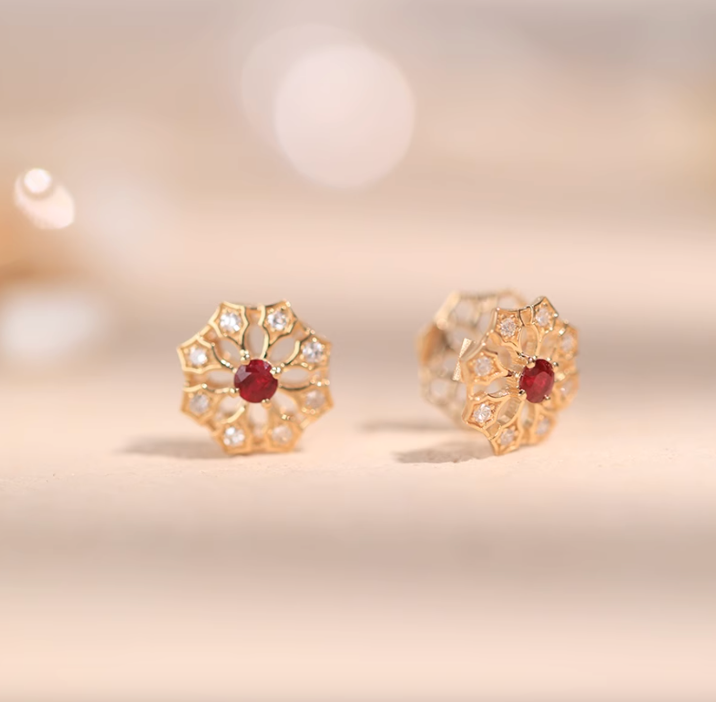 Versatile 18k Gold Pink Ruby Charm