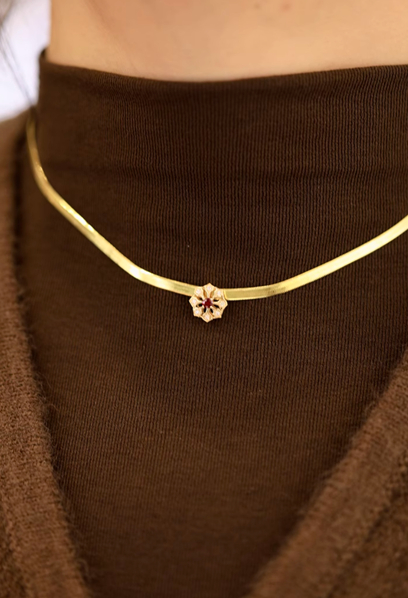 Versatile 18k Gold Pink Ruby Charm