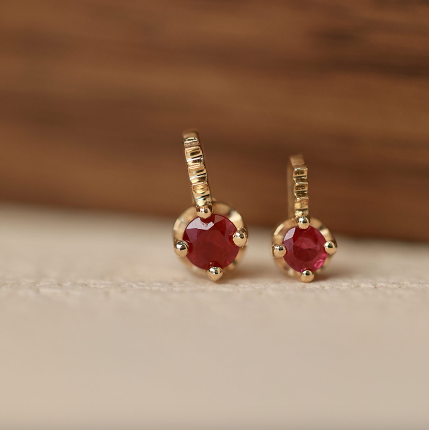 Cherry Pop 18k Gold Pink Ruby necklace, small pendant Charm