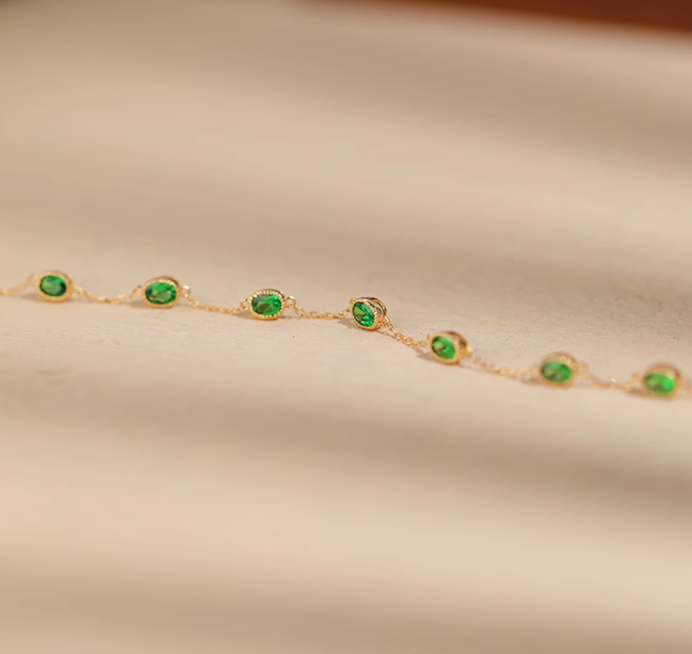 Birthstone Bracelet, 18k Gold Green Tsavorite Bracelet, Tsavorite Bracelet