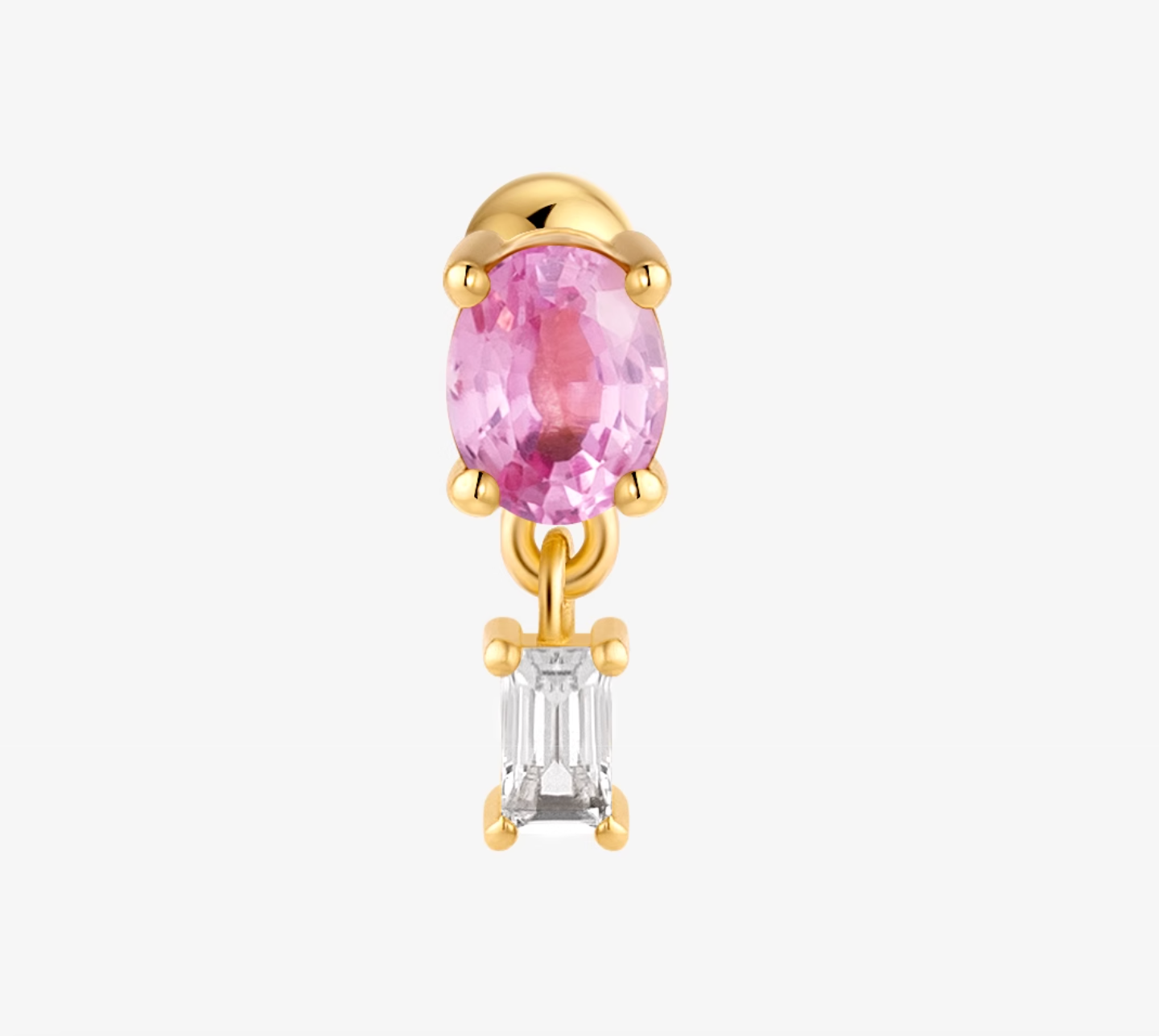 Color of Sapphire Stud, Pink Sapphire Stud 18k Gold, Sapphire Studs, Sapphire Piercing stud