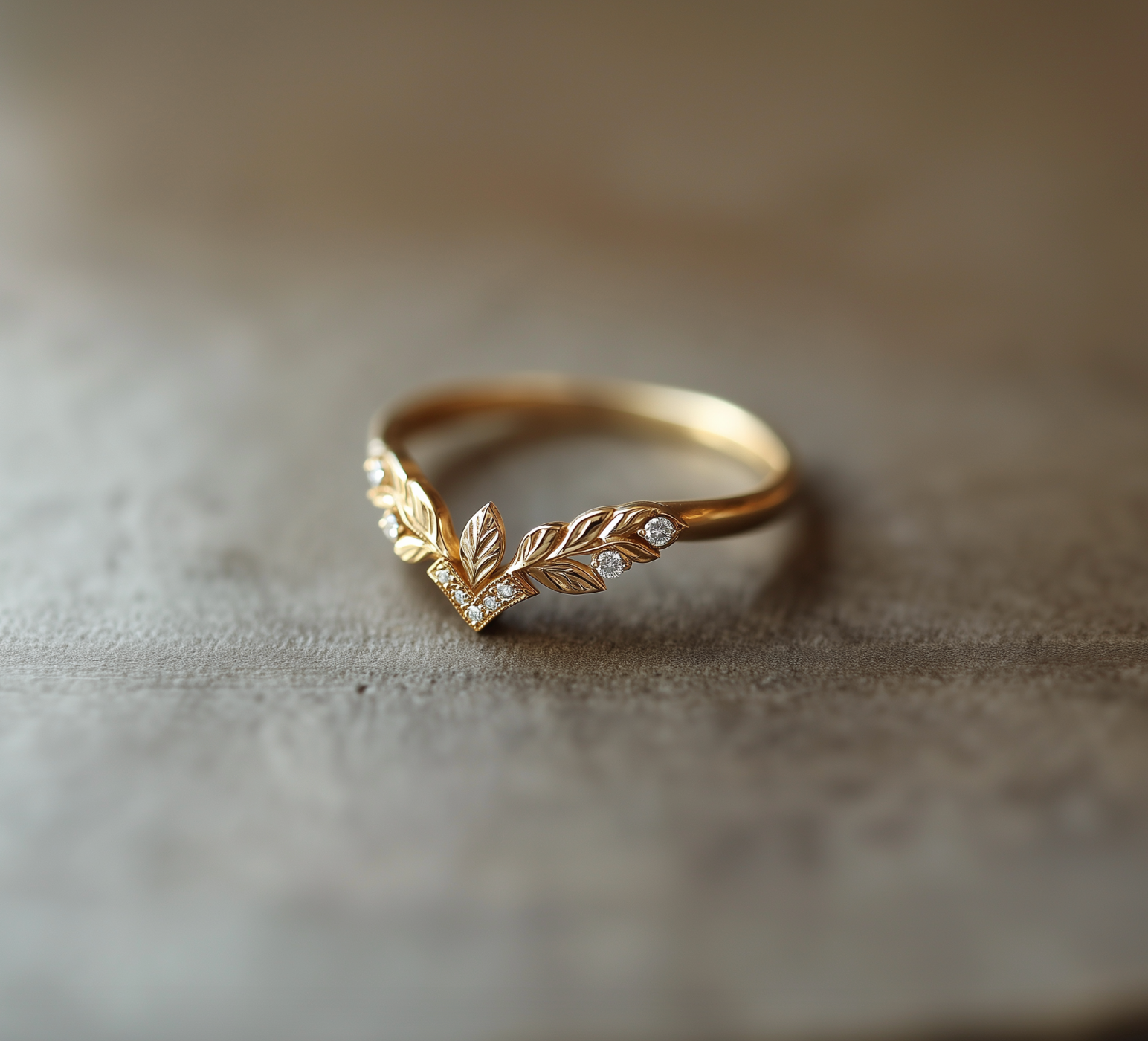 Lórien Leaf Band Diamond Wedding Band, Diamond Wedding Ring, Matching Band, Stacking Band