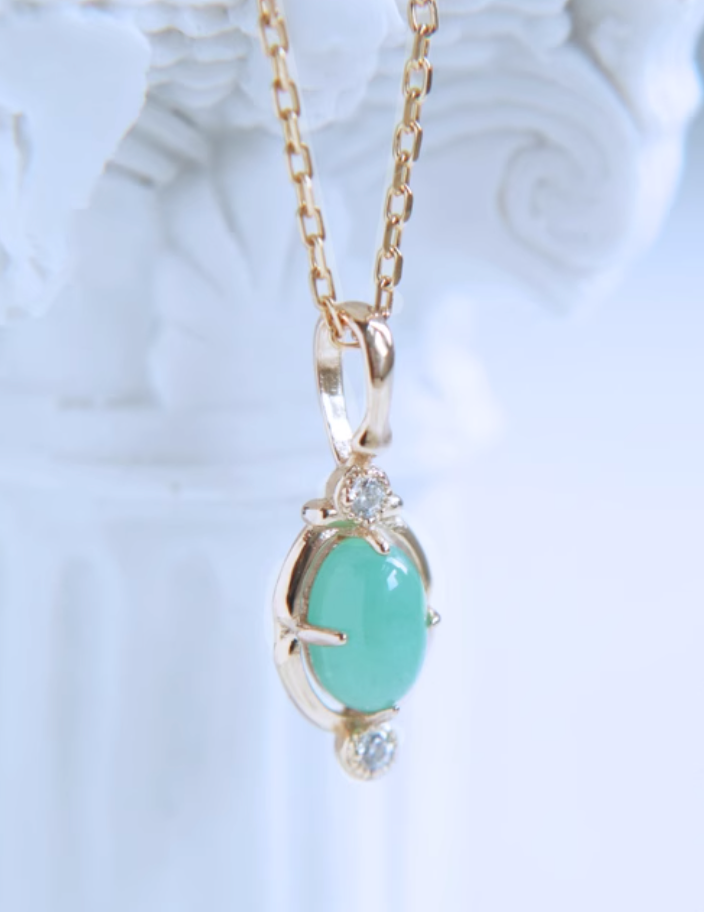 Blue Amazon Stone Necklace, Sterling Silver Amazon stone Pendant, Silver Necklace