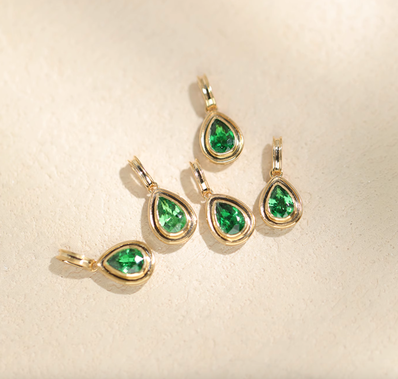 18k Gold Water Drop Natural Tsavorite necklace, Tsavorite and diamond pendant
