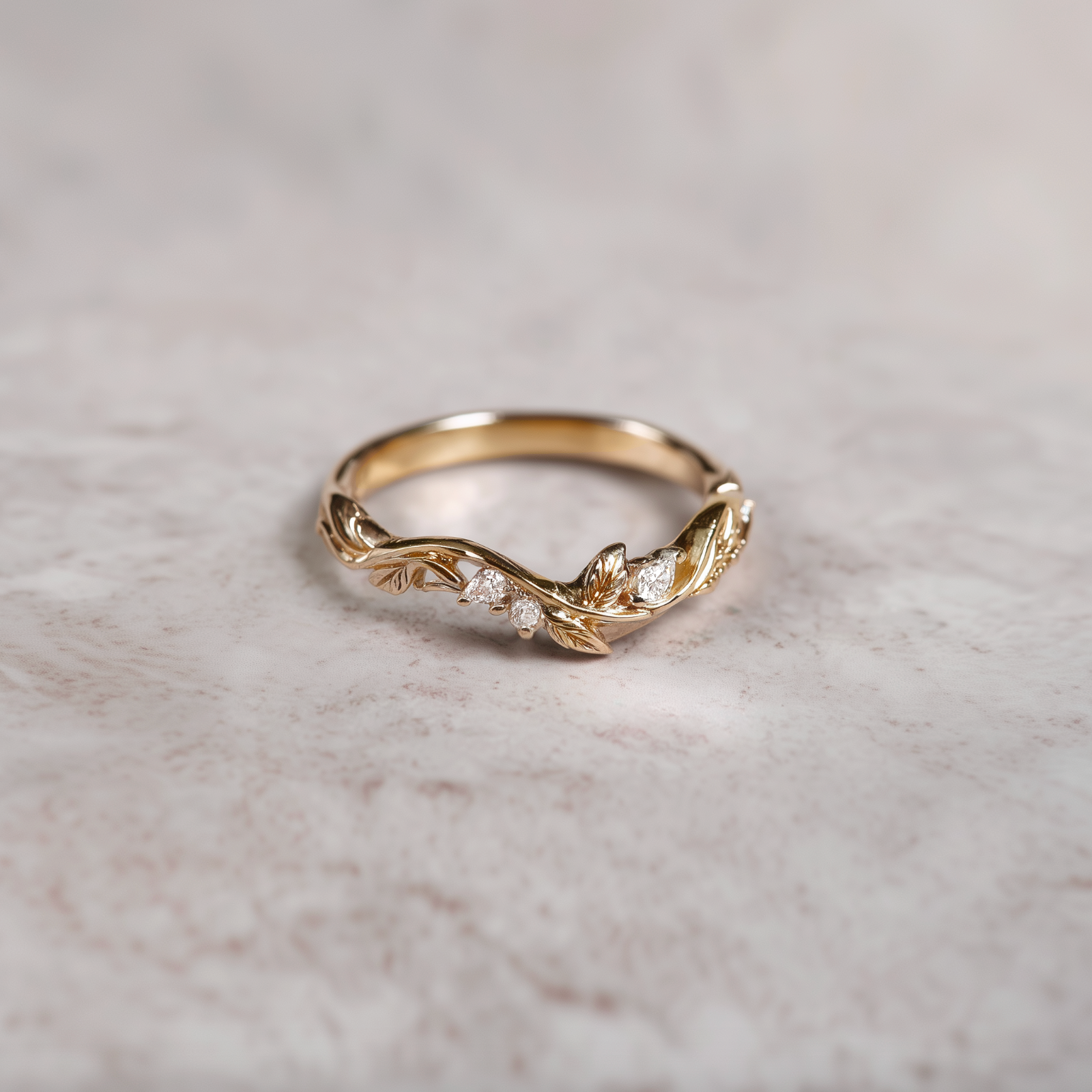 Eryndor Diamond Wedding Band, Chevron Diamond Wedding Ring For Women, Diamond curved wedding band