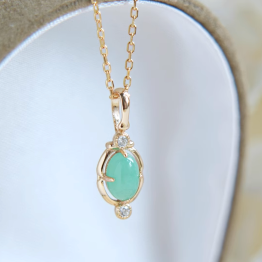 Blue Amazon Stone Necklace, Sterling Silver Amazon stone Pendant, Silver Necklace