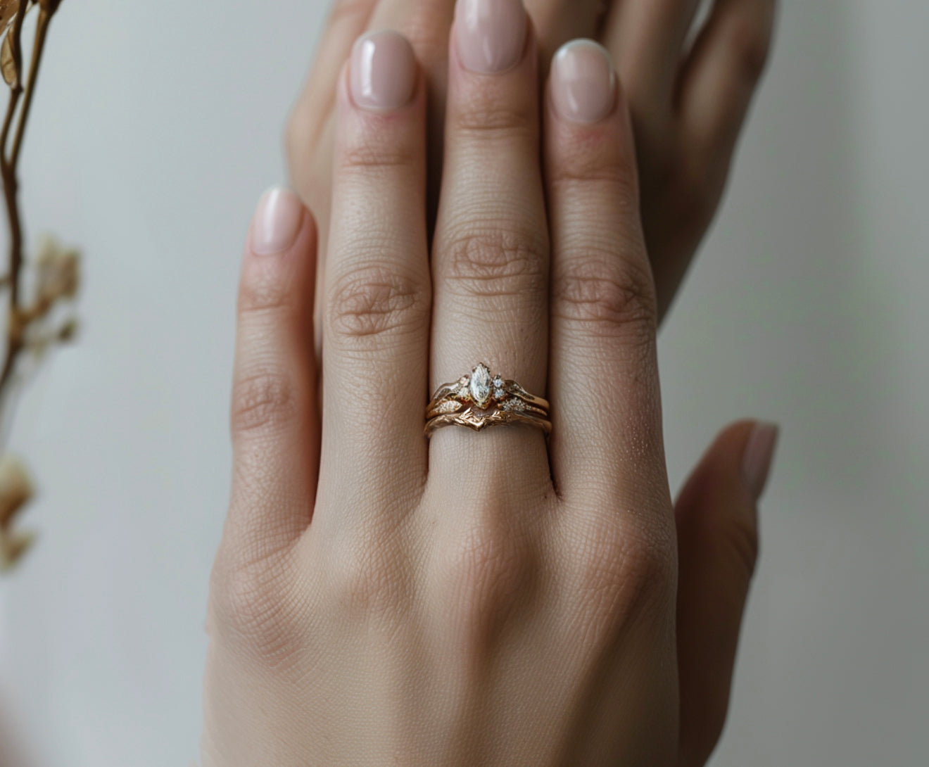 Laurel Light, 14k Gold Ring, simple Wedding Ring