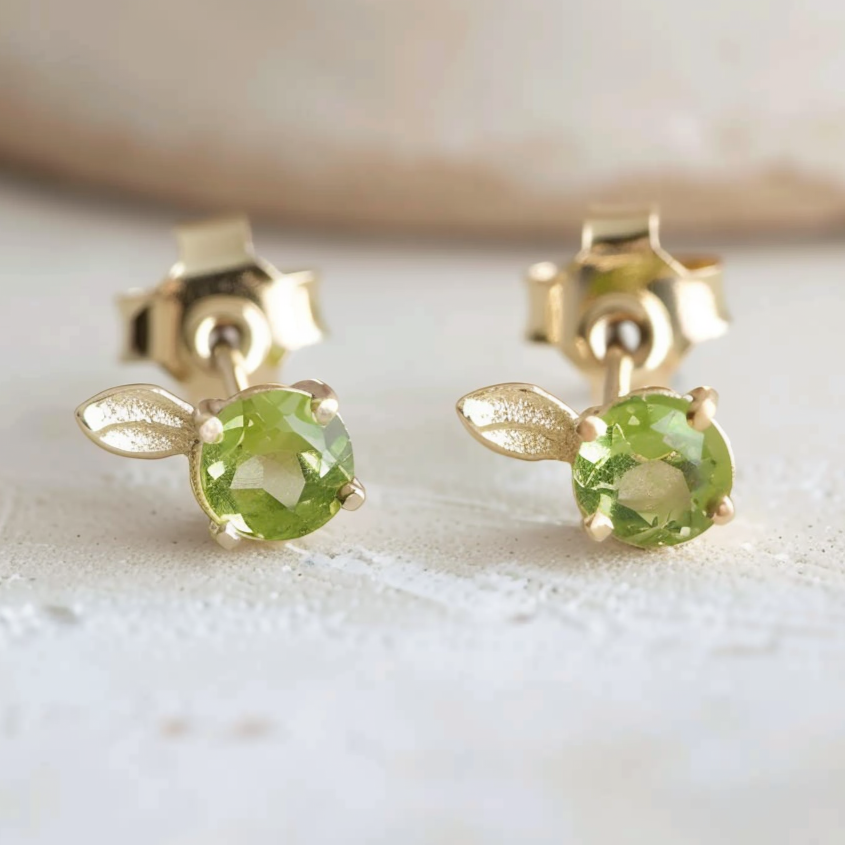 Peridot studs clearance
