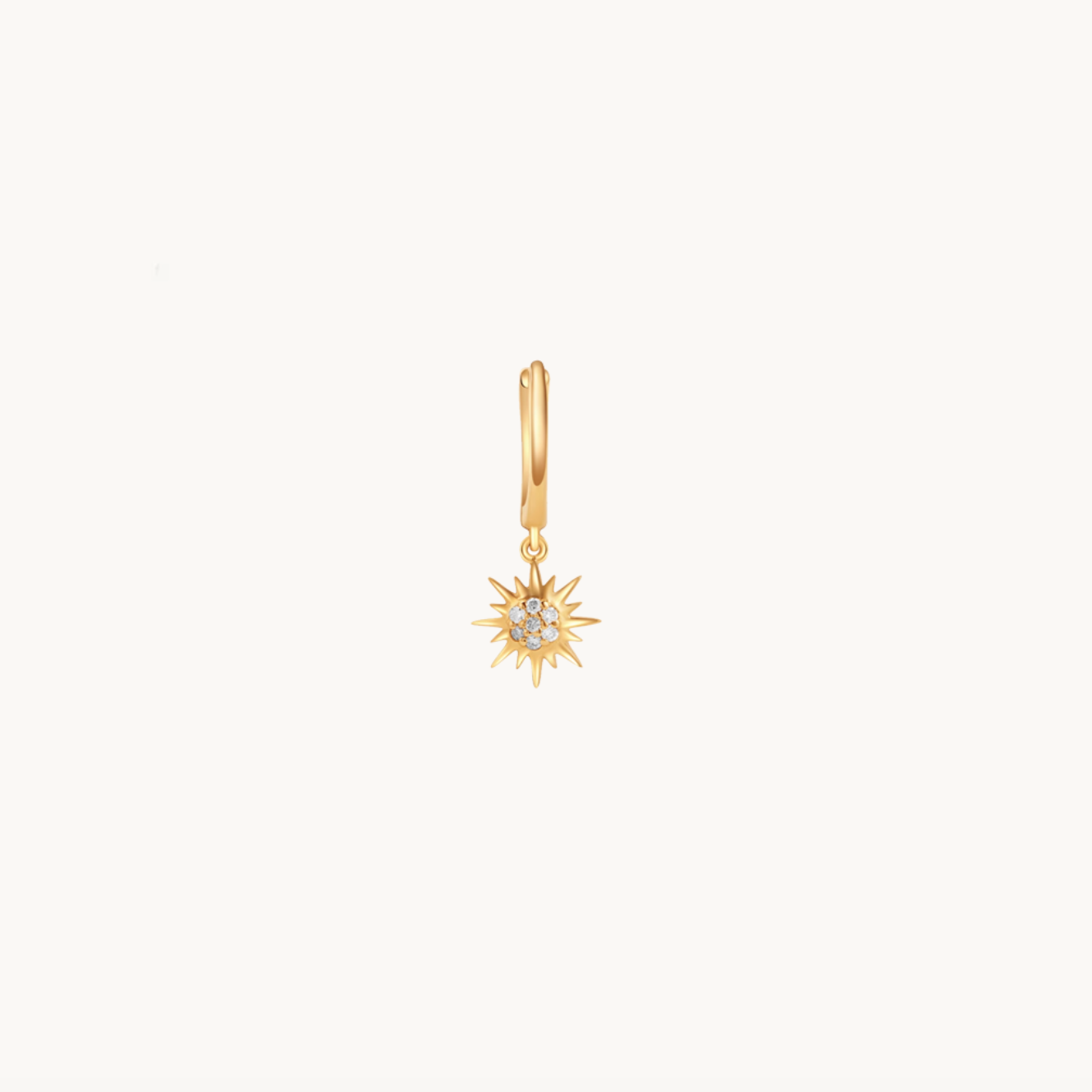Morning Sun Diamond Earring Solid Gold, 18k Gold Earring
