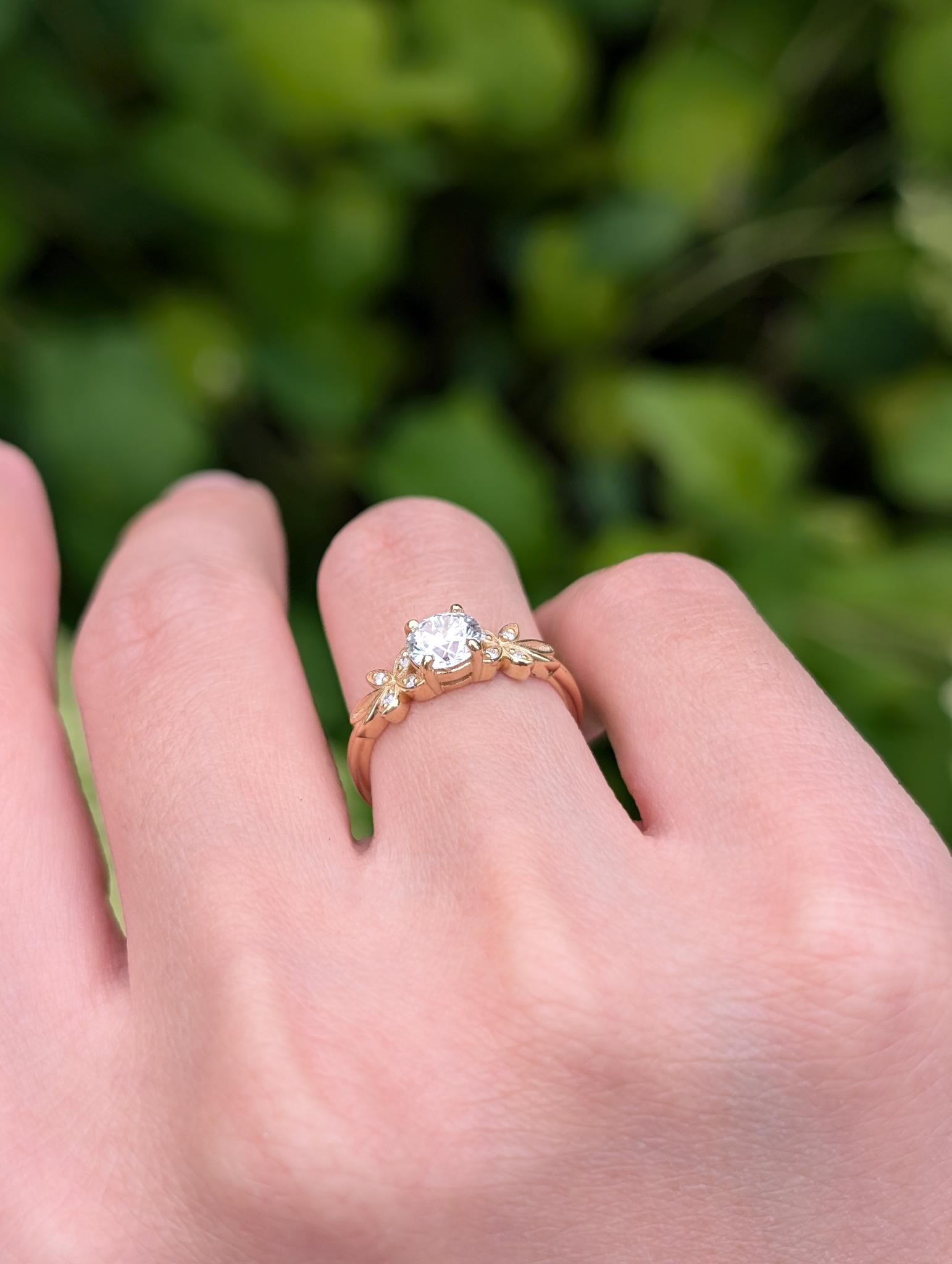 Lumirose Diamond Engagement Ring, Solid Gold Lab Diamond Engagement ring