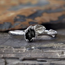 Load image into Gallery viewer, Raw Black Tourmaline Engagement Ring

