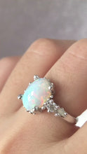 Load and play video in Gallery viewer, Opal Engagement Ring, Big Raw Opal Engagement Ring
