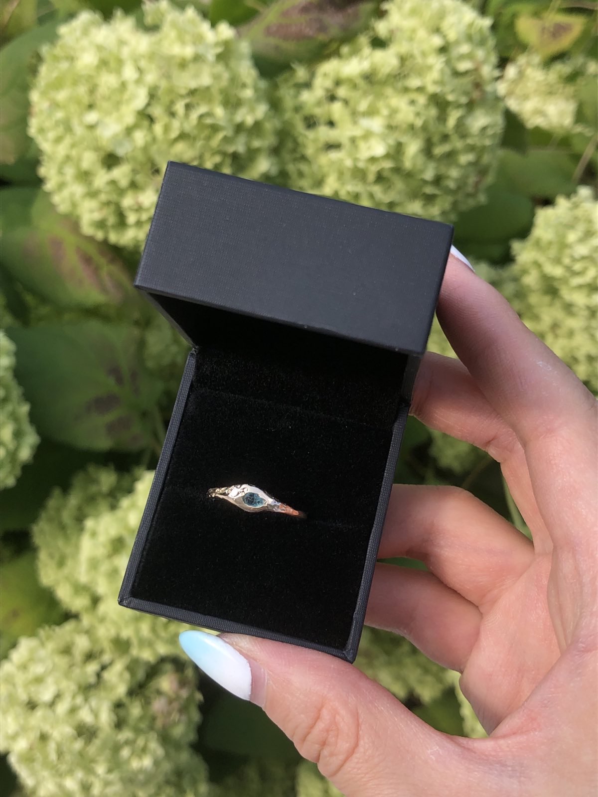 Free formed Simple Aquamarine ring, Dainty Ring