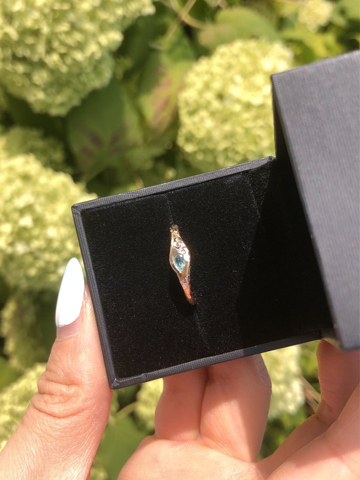 Free formed Simple Aquamarine ring, Dainty Ring