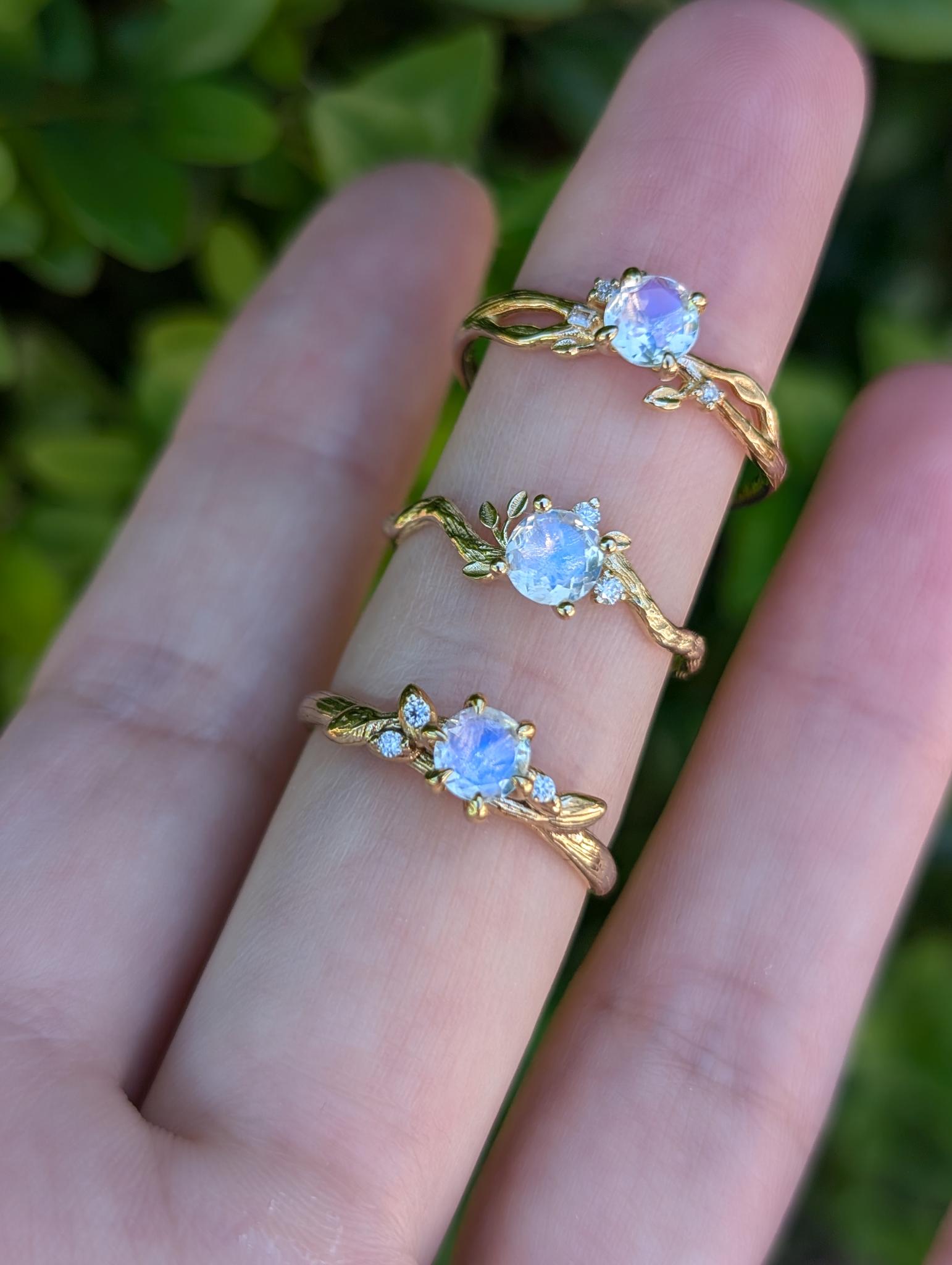 Twilight Dream Moonstone Engagement Ring