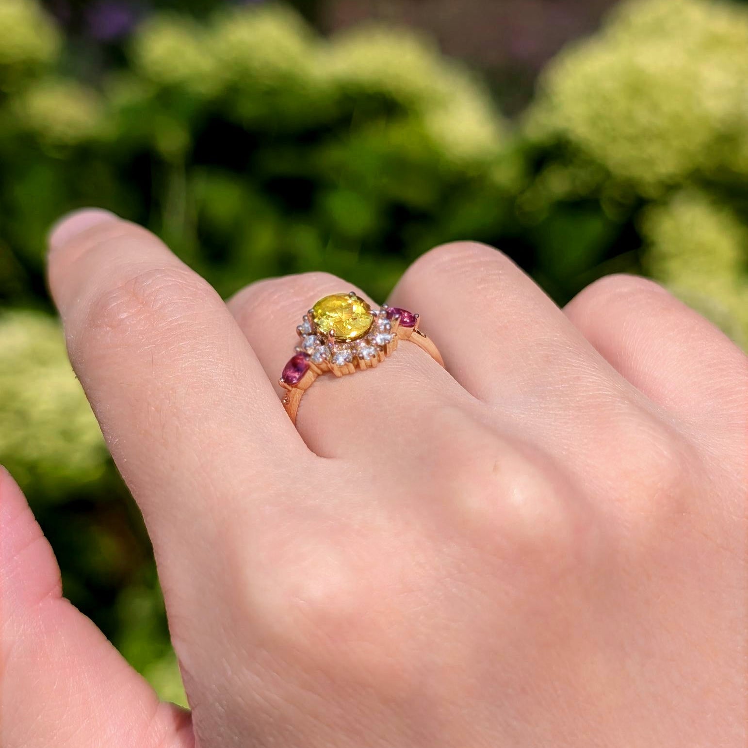 Clarivane Yellow Sapphire Engagement Ring, Oval cut Sapphire Engagement Ring Wedding Ring