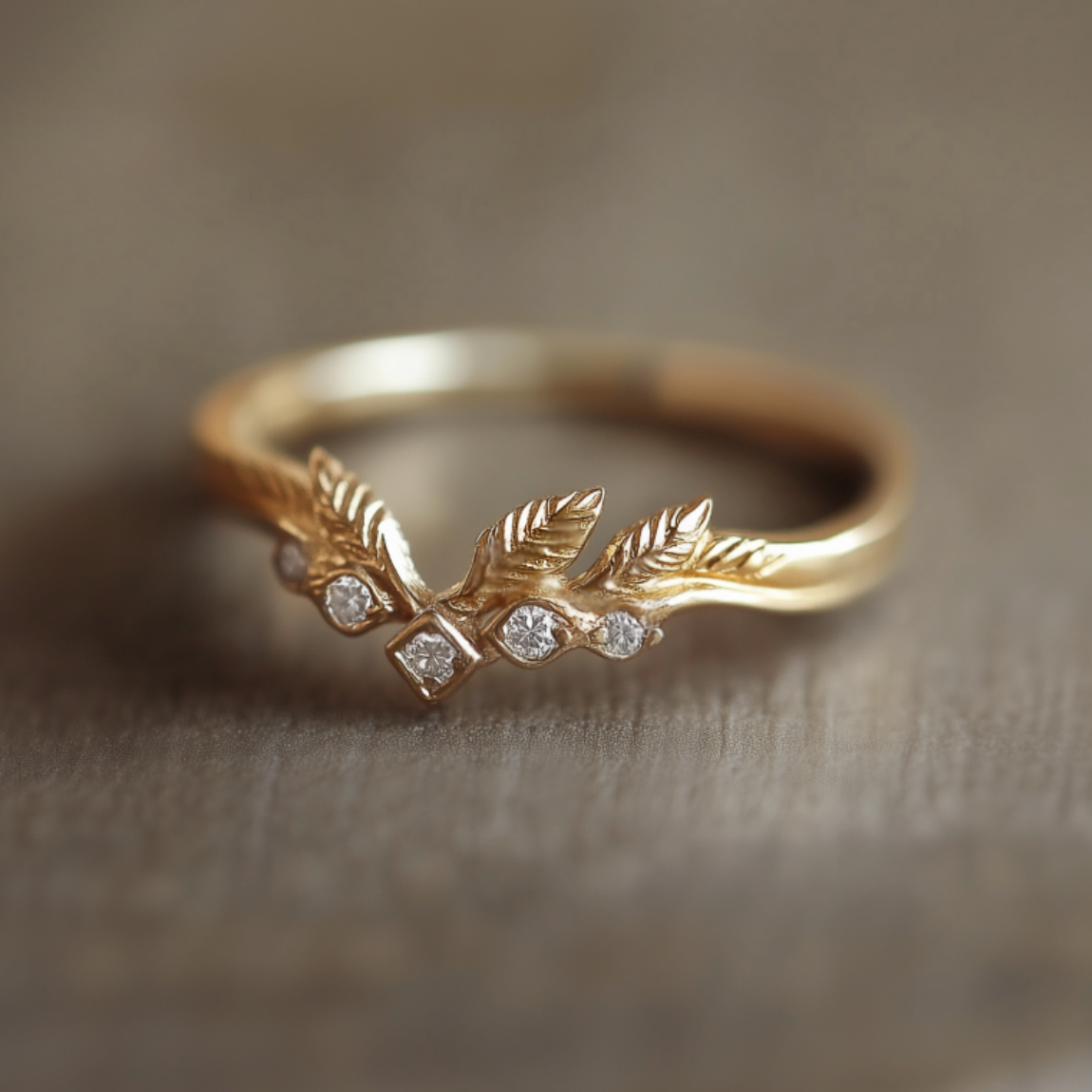 Elven Vow Chevron Diamond Wedding Band, Diamond Wedding Ring, Matching Band