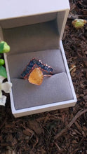 Load and play video in Gallery viewer, Raw Citrine Ring, Sapphire Wedding Ring Set
