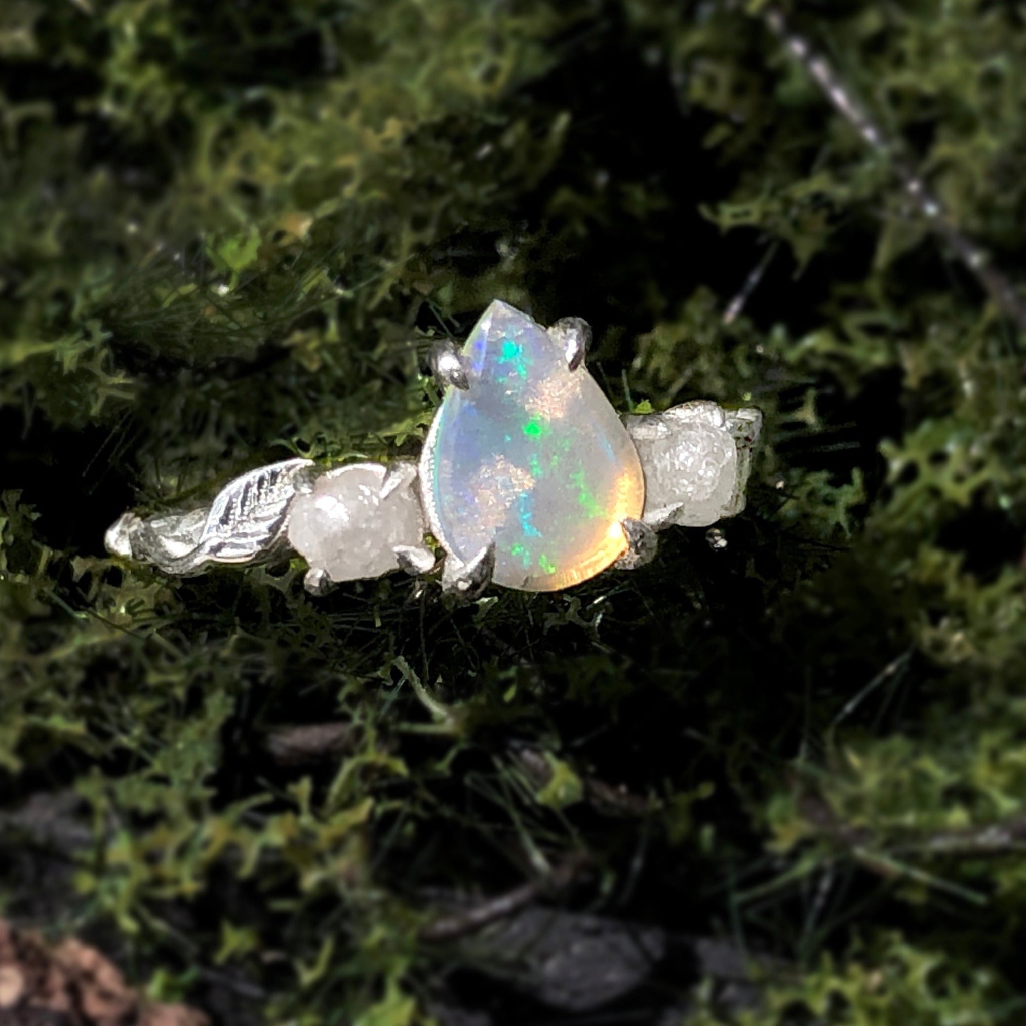 Earthy Opal Engagement Ring, Tree Gold – JadedDesignNYC