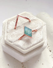 Load image into Gallery viewer, JadedDesignNYC Raw Aquamarine Engagement Ring, Raw Aquamarine Wedding Ring
