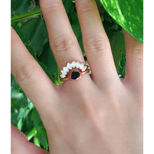 Load image into Gallery viewer, JadedDesignNYC Raw Black Tourmaline-Herkimer Diamond Wedding Rings
