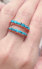 Load image into Gallery viewer, JadedDesignNYC Raw Turquoise Engagement Ring, Dainty Raw Gemstone Ring
